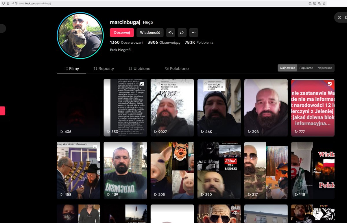 1/2 "Ewa Ululska" - jedno z najbardziej odrażających dezinformacyjnych kont na polskim X. 11 letnią Danusię zamordowała Ukrainka. Media ukrywają. Człowiek którego widzimy to tiktkowy kanał "tiktok.com/@marcinbugaj". Prowadzi też parę innych kanałów. 

<a href="/PolskaPolicja/">Polska Policja 🇵🇱</a>,