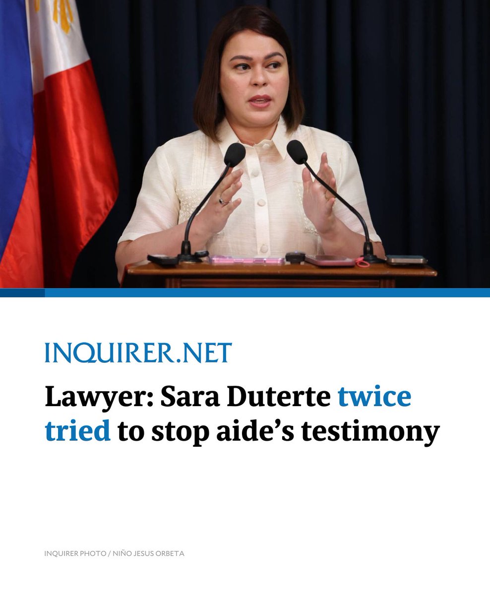 inquirerdotnet's tweet photo. Vice President Sara Duterte made at least two visits to her detained former aide, Ramil Madriaga, and even offered to “fix” his kidnapping case at a court in Manila in what appeared to be an attempt to stop him from exposing her and her supposed dealings, his lawyer bared on Thursday.

READ MORE: https://t.co/9urRFo4PsG