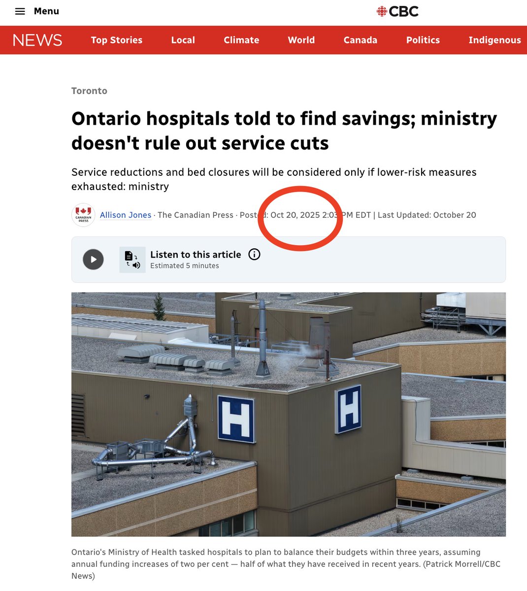 raghu_venugopal's tweet photo. Ontario hospital cuts. 

I am flagging for all Ontarians that there's a strong likelihood your local hospital is under-going cuts.

With aging, increased medical complexity and increased population - this is uniformly bad news. 

https://t.co/q1nyJzs2fP https://t.co/tbqymU74D3