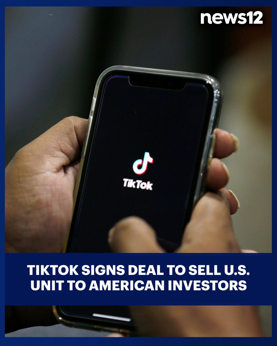 News12BK's tweet image. TIKTOK DEAL: TikTok has signed a deal to sell its U.S. business to three American investors — Oracle, Silver Lake and MGX — ensuring the popular social video platform can continue operating in the United States. 

#News12 #TikTok 

tinyurl.com/tf7dadxh