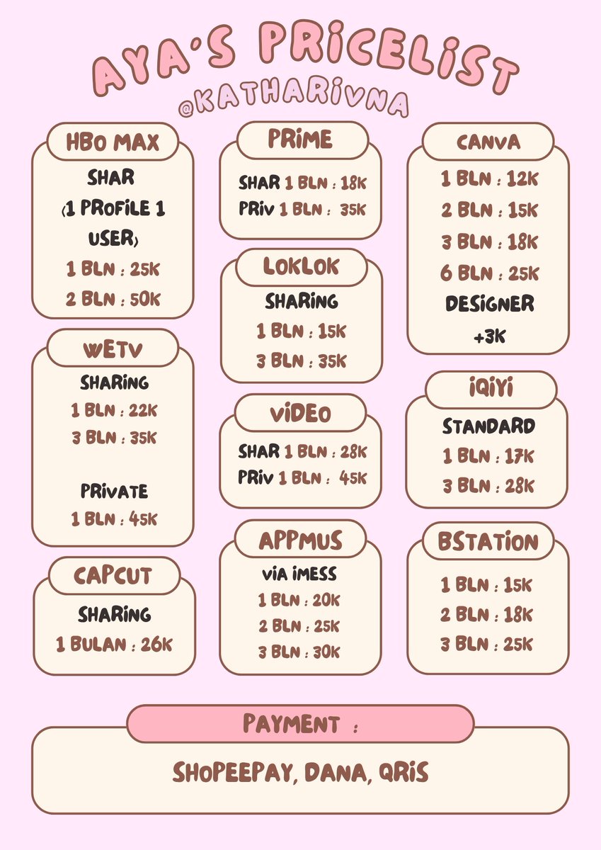 WTS WTB JUAL APLIKASI PREMIUM MURAH NETFLIX YOUTUBE CANVA HBO MAX VIU VIDIO WETV CAPCUT PRIME VIDEO IQIYI TRUSTED

☎️ : wa.me/6282118150122
pagii jumat #zonauang