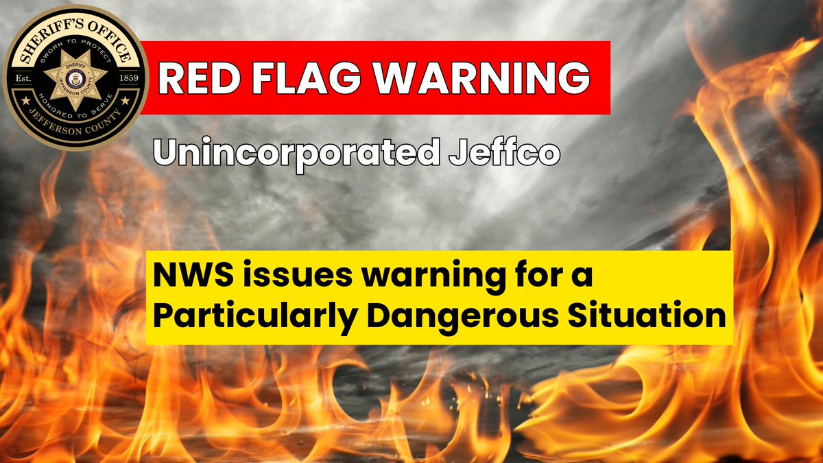 jeffcosheriffco's tweet photo. The National Weather Service has issued a Red Flag Warning for tomorrow, Friday, December 19, in anticipation of Friday’s powerful and potentially damaging wind event.

For more information: 
https://t.co/VXGyqKb0pC https://t.co/jFiBsYuteQ
