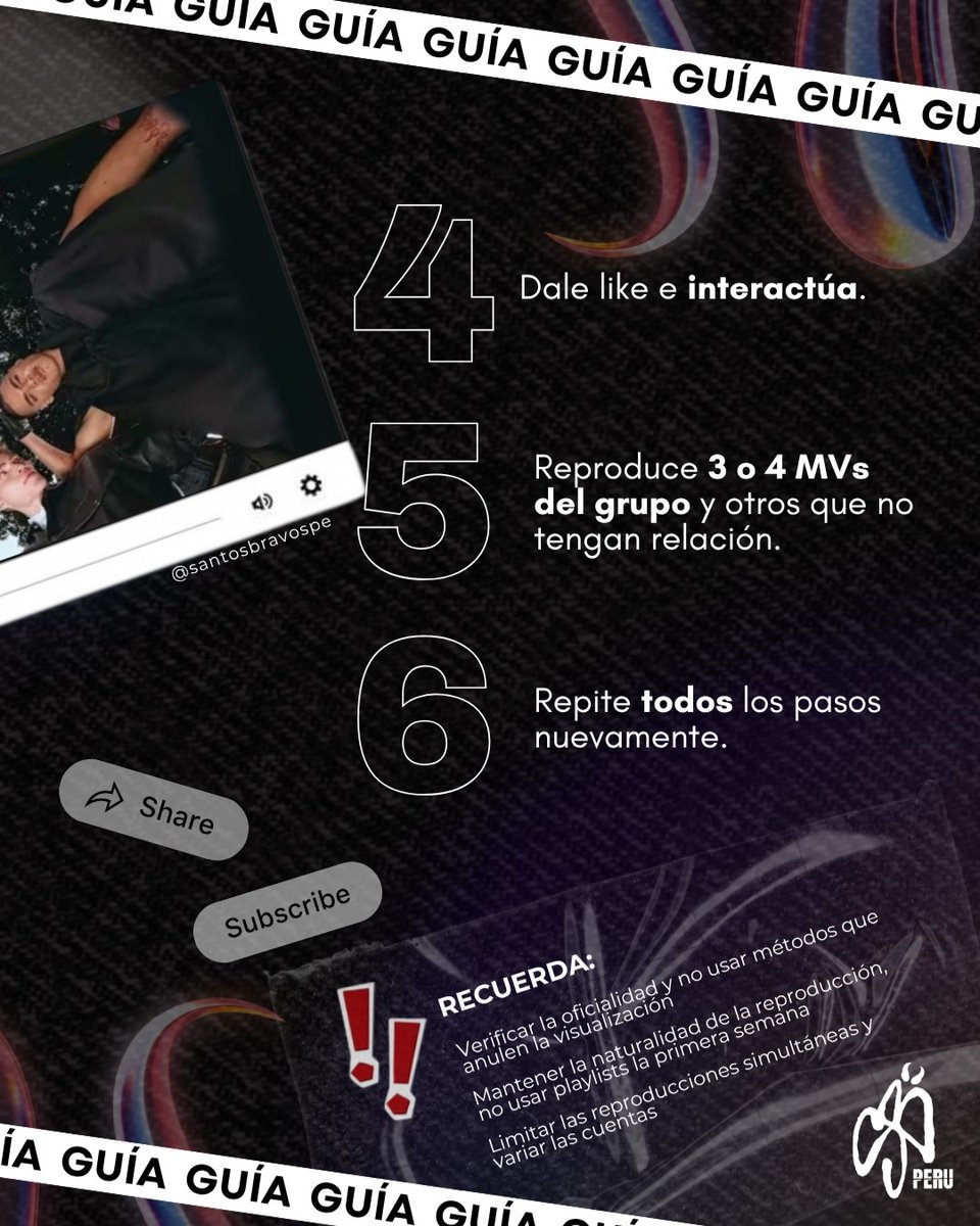 GUÍA DE YOUTUBE  𓆩🚨𓆪

El primer MV de Santos Bravos ya está disponible, así que acá te dejo algunos consejos para que consigamos las visualizaciones fijadas en las metas de la unión.

▶️ | youtu.be/ogmUm0xh8-w?si…
🪄 | <a href="/santosbravos_pe/">SANTOS BRAVOS PERÚ 🇵🇪</a>

#SantosBravos <a href="/santos_bravos/">SANTOS BRAVOS</a>