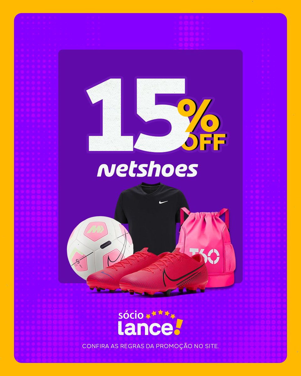 lancenet's tweet photo. O combo perfeito chegou: Paixão pelo time + 15% OFF na Netshoes! 👟🔥

Só quem é Sócio Lance garante esse desconto exclusivo pra renovar o kit. Não vacile e resgate seu cupom agora mesmo! 🏃💨

Confira as regras no site. 👇

https://t.co/A2z1XITtjI

#SocioLance #Netshoes #Oferta https://t.co/o0a7iK3OLV