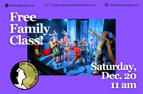 Family improv fun (for free)! Free family improv class Saturday Dec 20 11am mailchi.mp/f7dcc48e48f5/f…