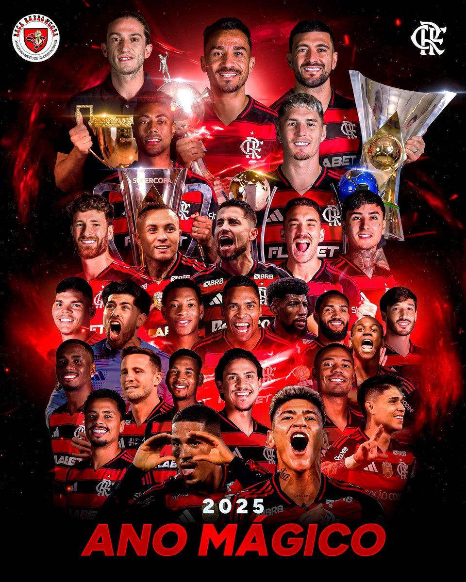 O ano de 2025 ficará eternamente guardado na memória da Nação Rubro-Negra. 

Um ano em que um elenco vencedor honrou o Manto Sagrado, jogou com alma, respeito à história e compromisso com a grandeza do Clube de Regatas do Flamengo. 

Nossa gratidão à diretoria, que conduziu o
