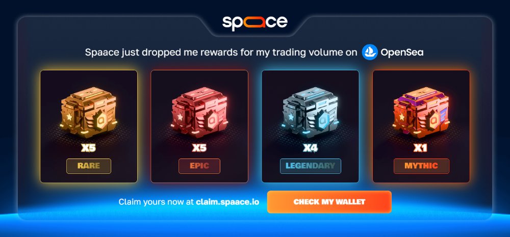 Double farming effect.
While trading on <a href="/opensea/">OpenSea</a>, I also earned 15 <a href="/spaace_io/">Spaace 🟠</a> Chests.
Just claimed mine.
claim.spaace.io/os?x
Read more here :
x.com/spaace_io/stat…