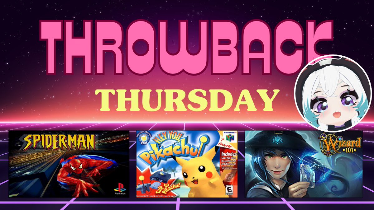MischiVT's tweet image. IN 30 MINUTES - SKUNKATHON DAY 12

It's Throwback Thursday, which means I'll be playing through 1 hour each of chat's submitted games from their childhood!

Today's list:
- Spider-Man (PS1)
- Hey You, Pikachu!
- Wizard 101

Come hang! 🔗⬇️