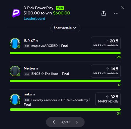Rickyp103Picks's tweet photo. ✅ Discord PrizePicks / Underdog CS2 Legacy Day ✅

THE BOUNCE BACK IN REALLLLLL

Soooo many of you joined this week, this was for yall 🫡

If you didn’t join, ITS JUST $5 YOU SHOULDVE 😡

Getting back to the lab soon 👀👀 https://t.co/oecvjPexMf