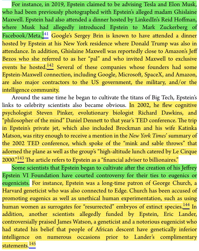 toxictiramisu's tweet image. Jeffrey Epstein's entry into Silicon Valley was Edge Group, founded by Pentagon-linked John Brockman. As its main financier, he infiltrated Google/ Microsoft/Tesla/Amazon while cultivating elite scientists. This advanced his eugenics agenda &amp;amp; use Edge as a blackmail/influence op.