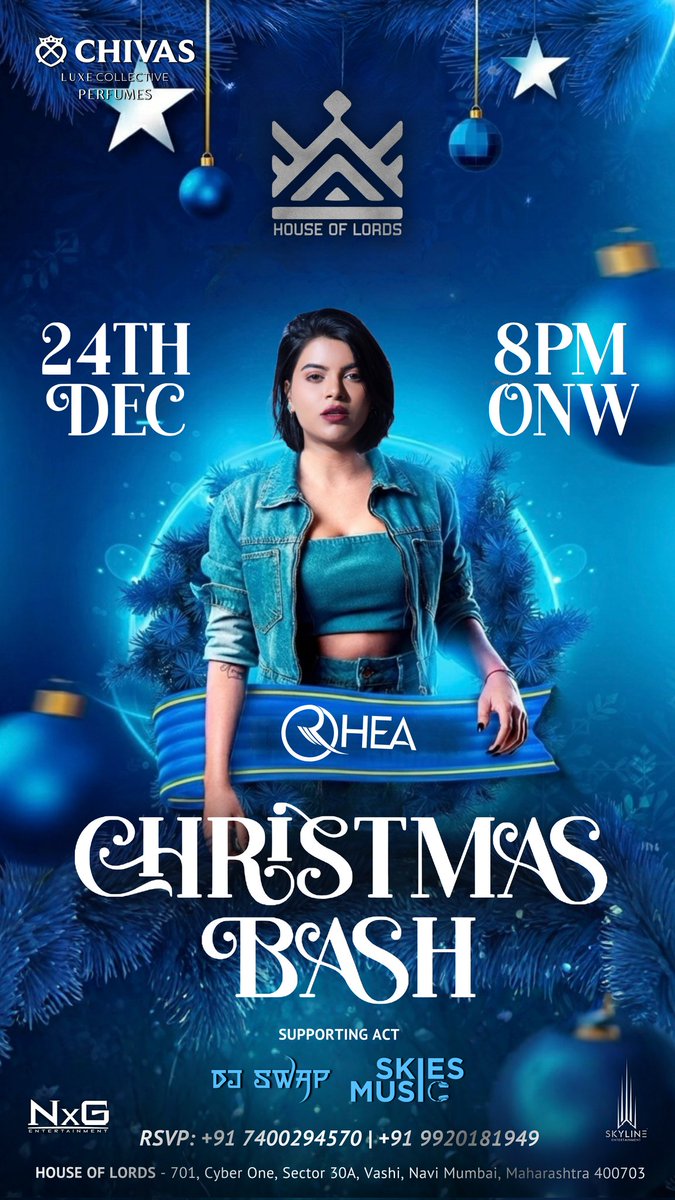 holvashi's tweet image. 🎄 Christmas Bash is ON! 🎄
Get ready to light up your Christmas Eve with RHEA at House of Lords 🔥
📅 24th Dec | ⏰ 8 PM onwards
🎶 Supporting Acts: DJ Swap &amp;amp; Skies Music
📍 House of Lords, Vashi
💃🕺#ChristmasBash #QHEA #HouseOfLords #ChristmasEveParty #NaviMumbaiNightlife