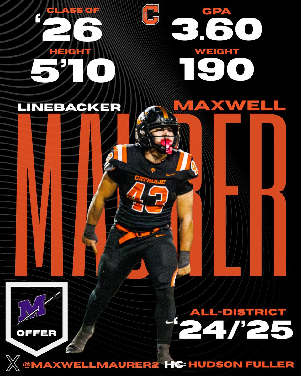 CurDogFootball's tweet photo. 2026 LB Max Maurer 

Full Senior Season Highlights: https://t.co/rrqVi38Jud

#GeauxBears  | .@MaxwellMaurer2 https://t.co/EOkcEPWsRz