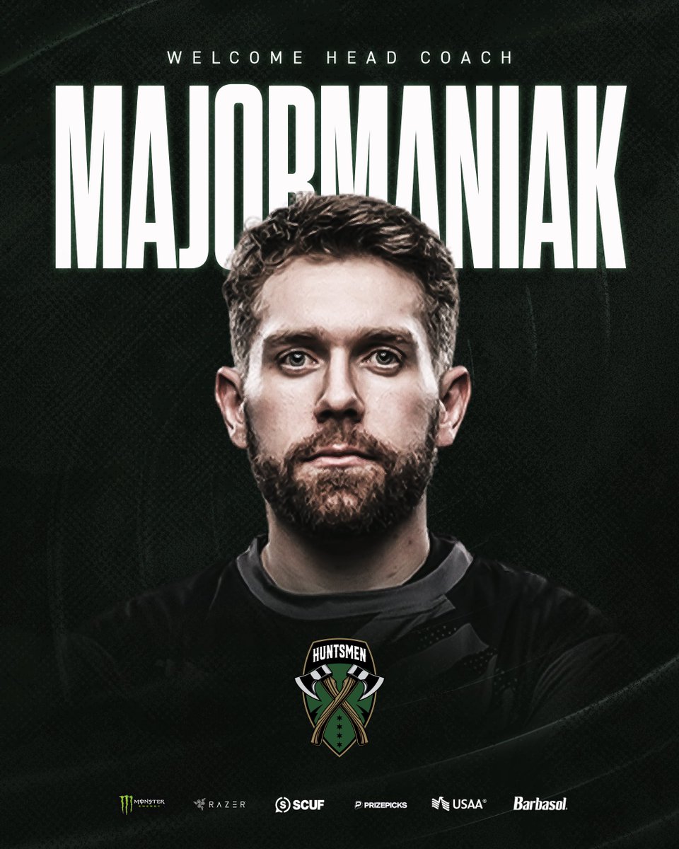 OpTic's tweet image. Welcome @majormaniak as Head Coach of the @Huntsmen

#BeTheHunter