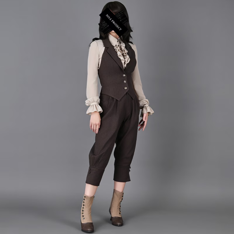 pick up】淑女のための乗馬風パンツ ブラウン ジョッパーズのフォルム