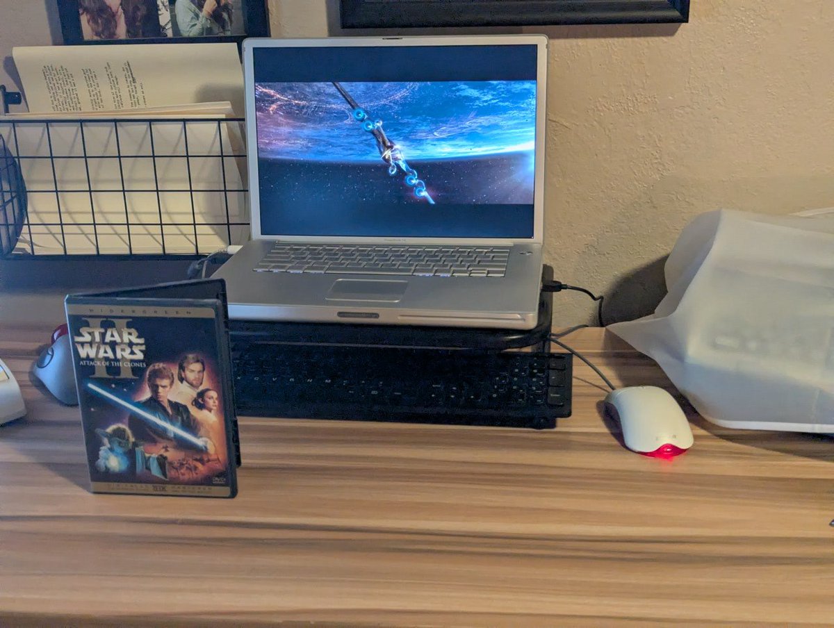 selzzaW's tweet image. The correct way to watch attack of the clones is on dvd in a powerbook