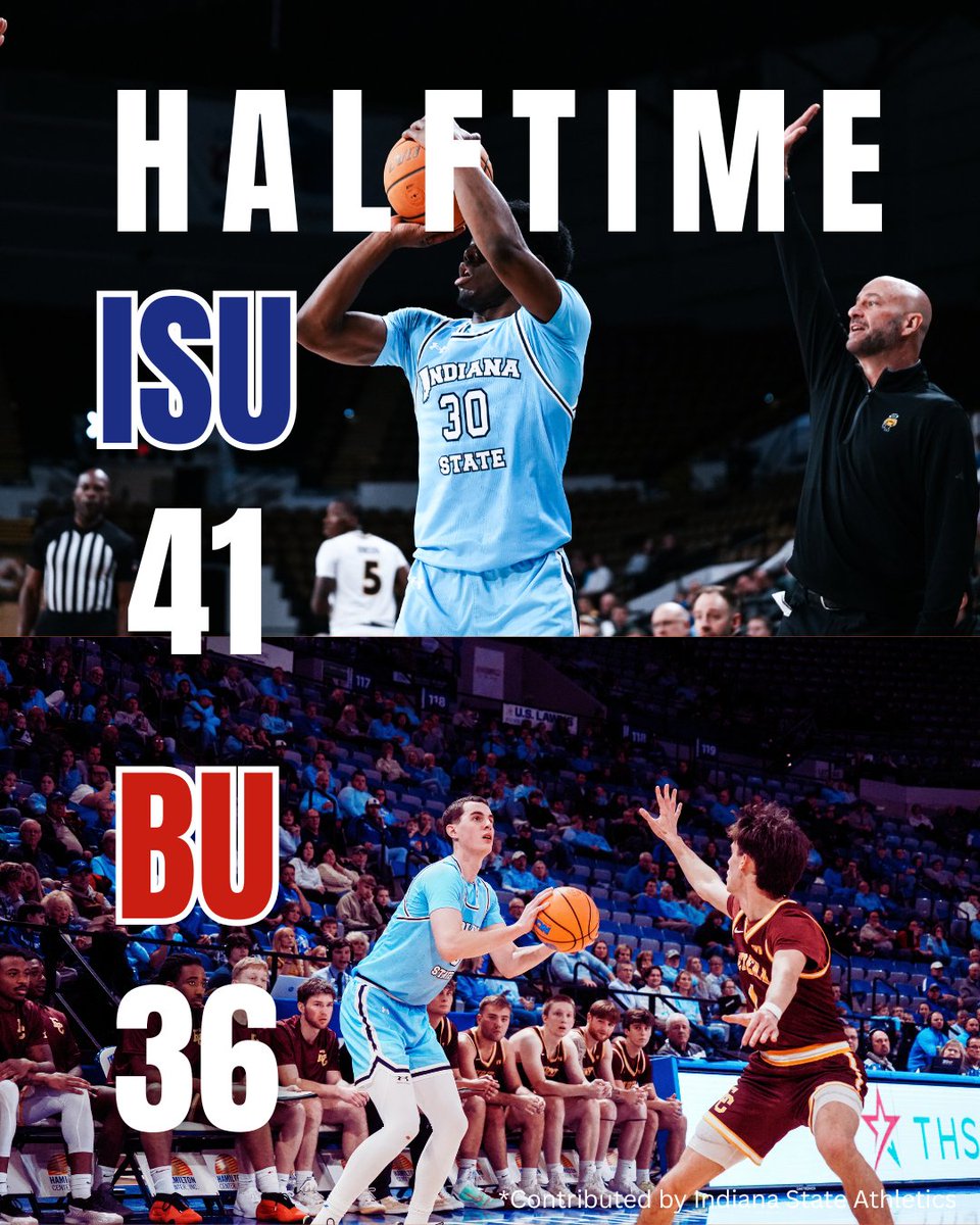 HALFTIME
Indiana State climbs back in the first half to take the lead. Listen to more coverage on Z 90.7 FM WZIS.