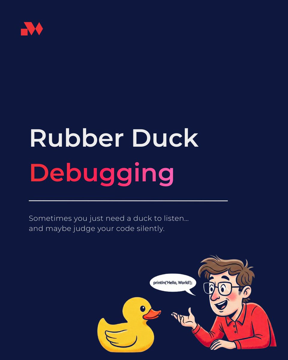 melcorsoft's tweet image. Ever spent hours debugging only to solve it by talking it out?

That’s rubber duck debugging.

No ducks required… but honestly, it’s better to have one judging silently on your desk.

Who (or what) is your debugging buddy today?

#Debuggin #ProgrammingHumor #TechTips #devs