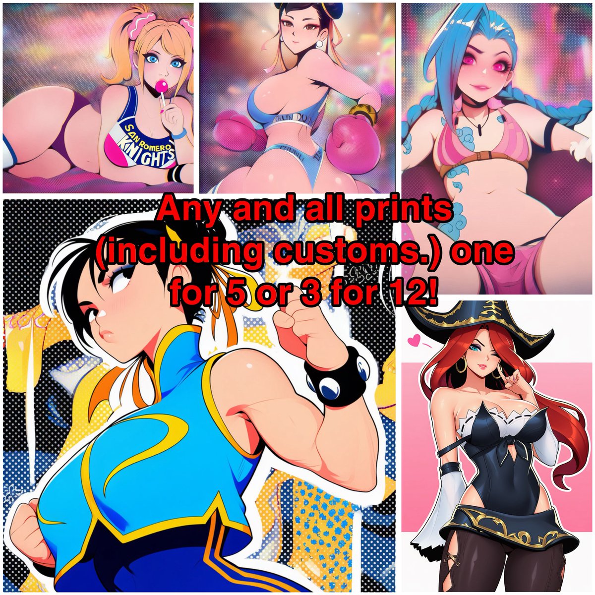 PixelNeko23's tweet photo. On my Mercari now! #anime #waifu #mercari #finalfantasy #residentevi #LeagueOfLegends #lollipopchainsaw #JulietStarling #StreetFighter #ChunLi #MissFortune #Jinx #Customportraits https://t.co/nawChVcbSX
