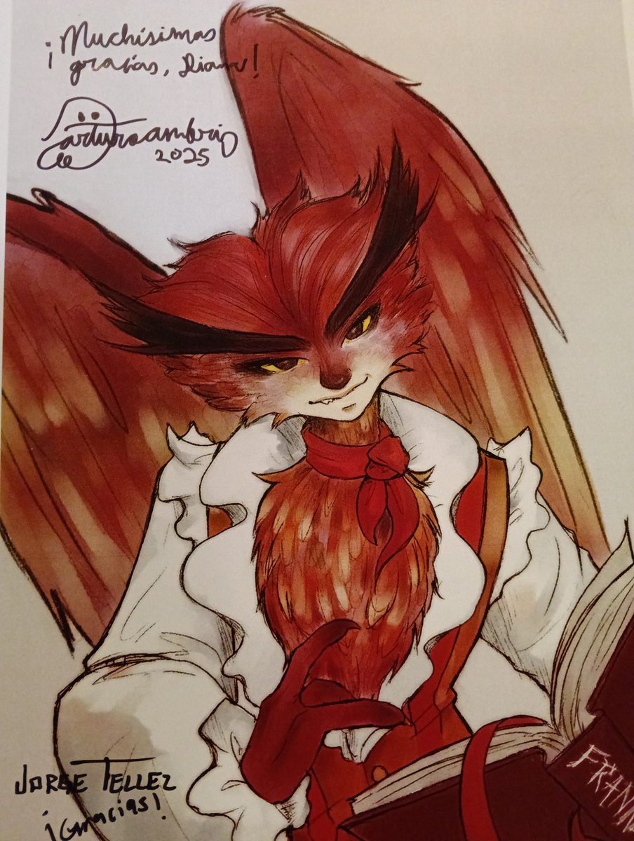 korathexe's tweet photo. Tuve la suerte que vi a Arturo Ambriz y me firmó mi dibujo. ❤️❤️❤️❤️❤️❤️ https://t.co/l9eapVKIgg