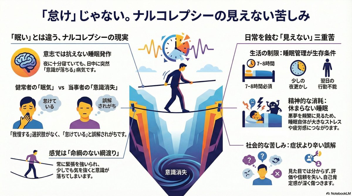 aero_iki's tweet image. 当事者として伝えたいナルコレプシーの苦しみ