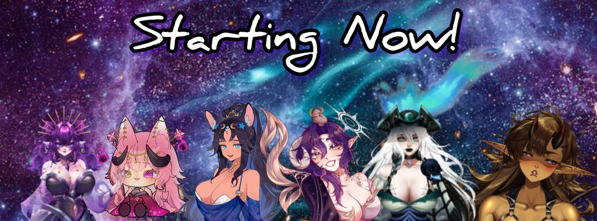VUniversePZ's tweet image. Starting now! Link below!
BIG ANNOUNCEMENTS
First wave with @kasumi_vt @Grand_Codex @StarrySkipper 
With @Guiltythornsvt @husherX_ @SakuraRosaVT later!