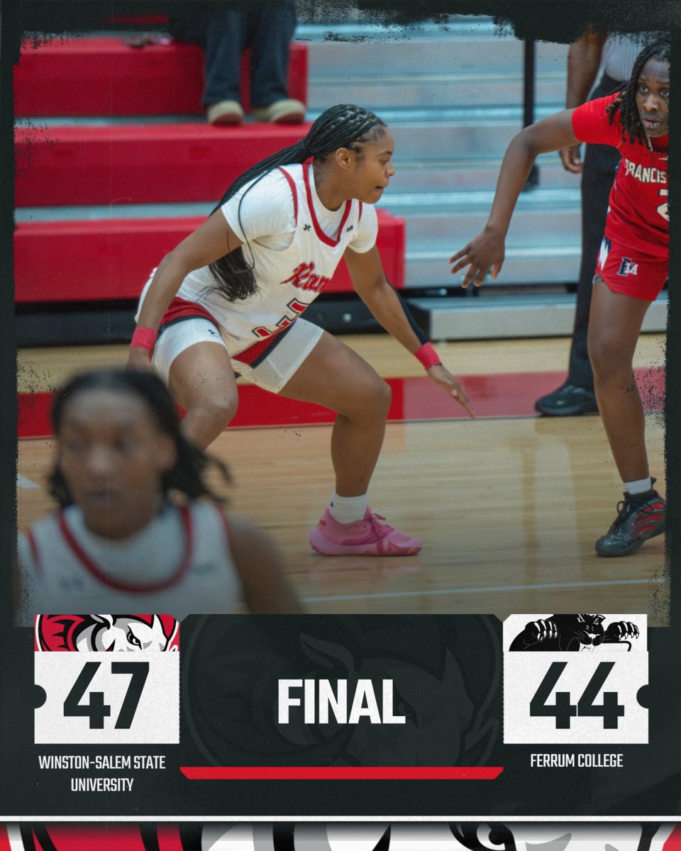 WSSU_Athletics's tweet image. WBB: Final: Rams 47, Ferrum - 44