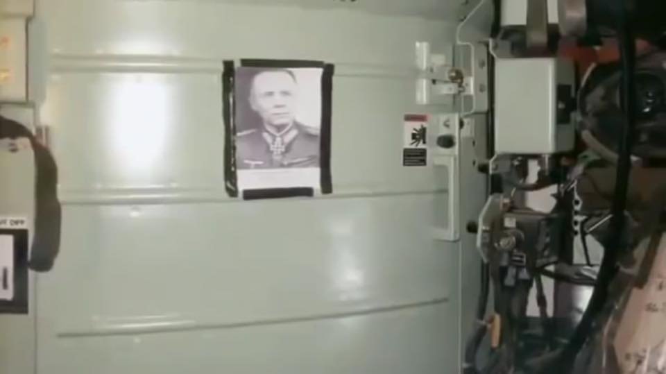 Photo of Erwin Rommel in a US Bradley fighting vehicle during the Gulf War (1991).