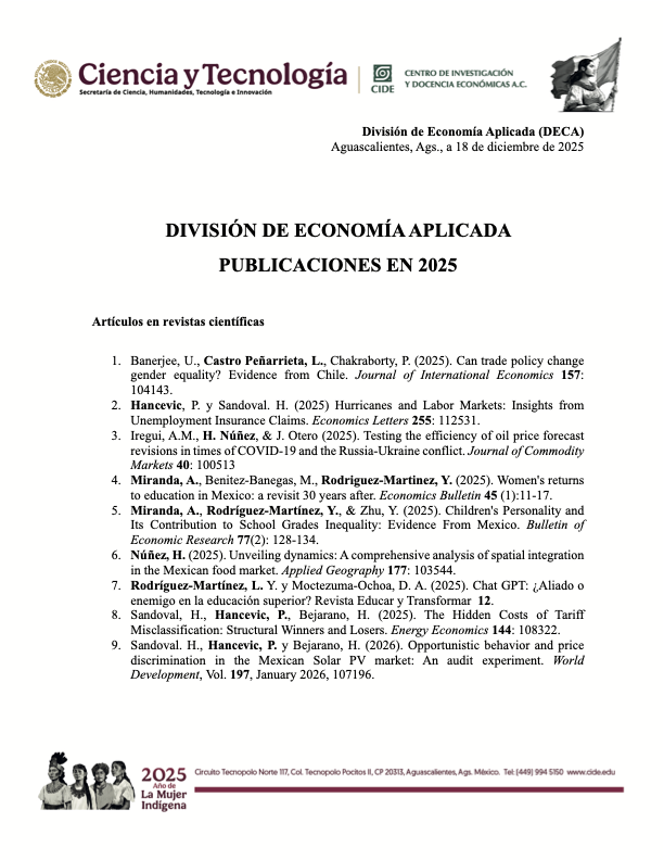 División de Economía Aplicada tweet media