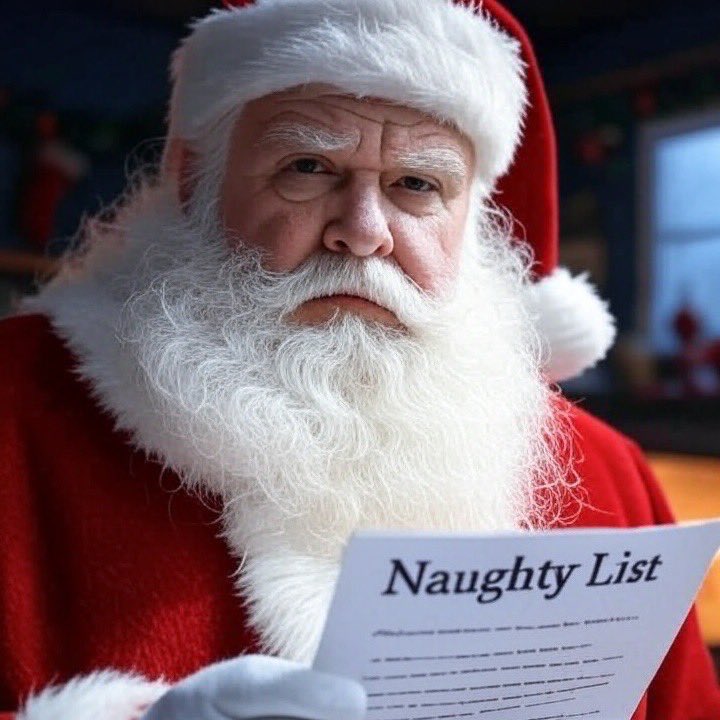 SantaDecides's tweet image. Hillary Clinton is on the naughty list.