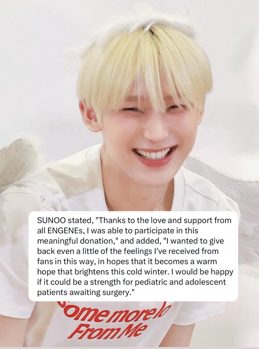 en_tashii's tweet image. SUNOO IS LITERALLY AN ANGEL 🥹🥹🥹🥹🥹❤️❤️❤️❤️❤️

n.news.naver.com/article/119/00…