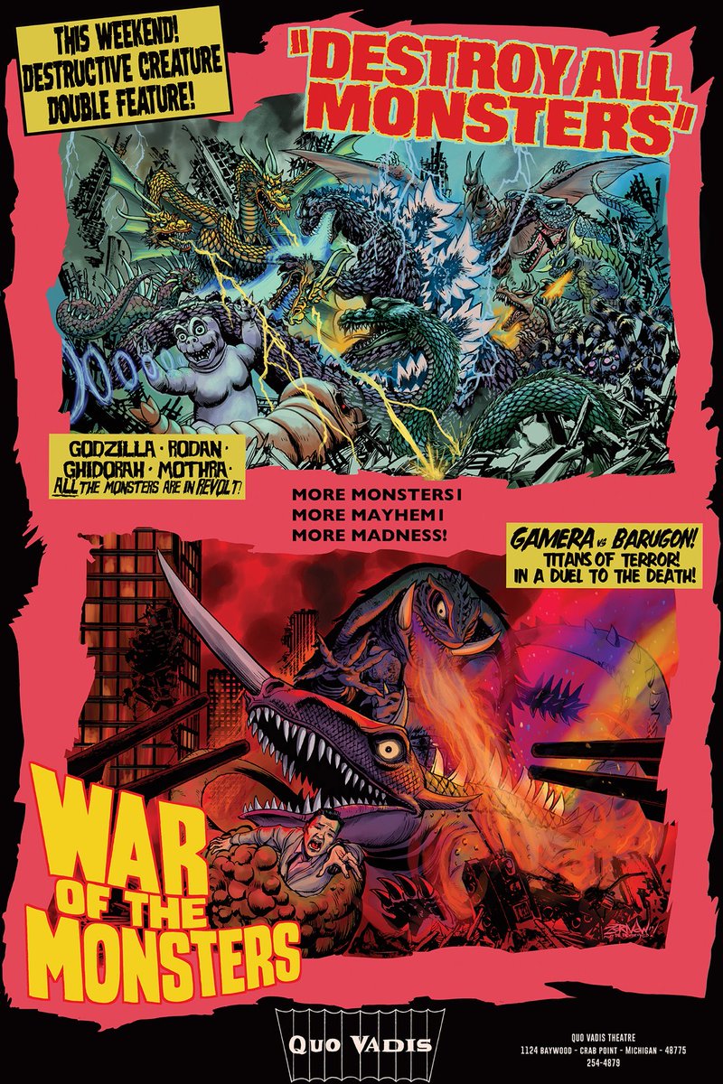 Godzilla #Gamera double feature poster art I made a while back