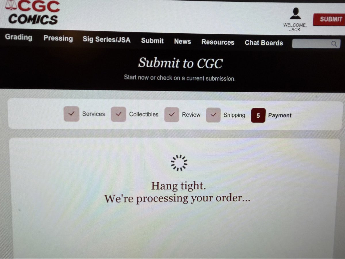 coffeerequired's tweet photo. How long do I “Hang tight. We’re processing your order…”  ? a Spawn # 1  for  @Todd_McFarlane  @CGCComics signing? https://t.co/ZKJshsrXe7
