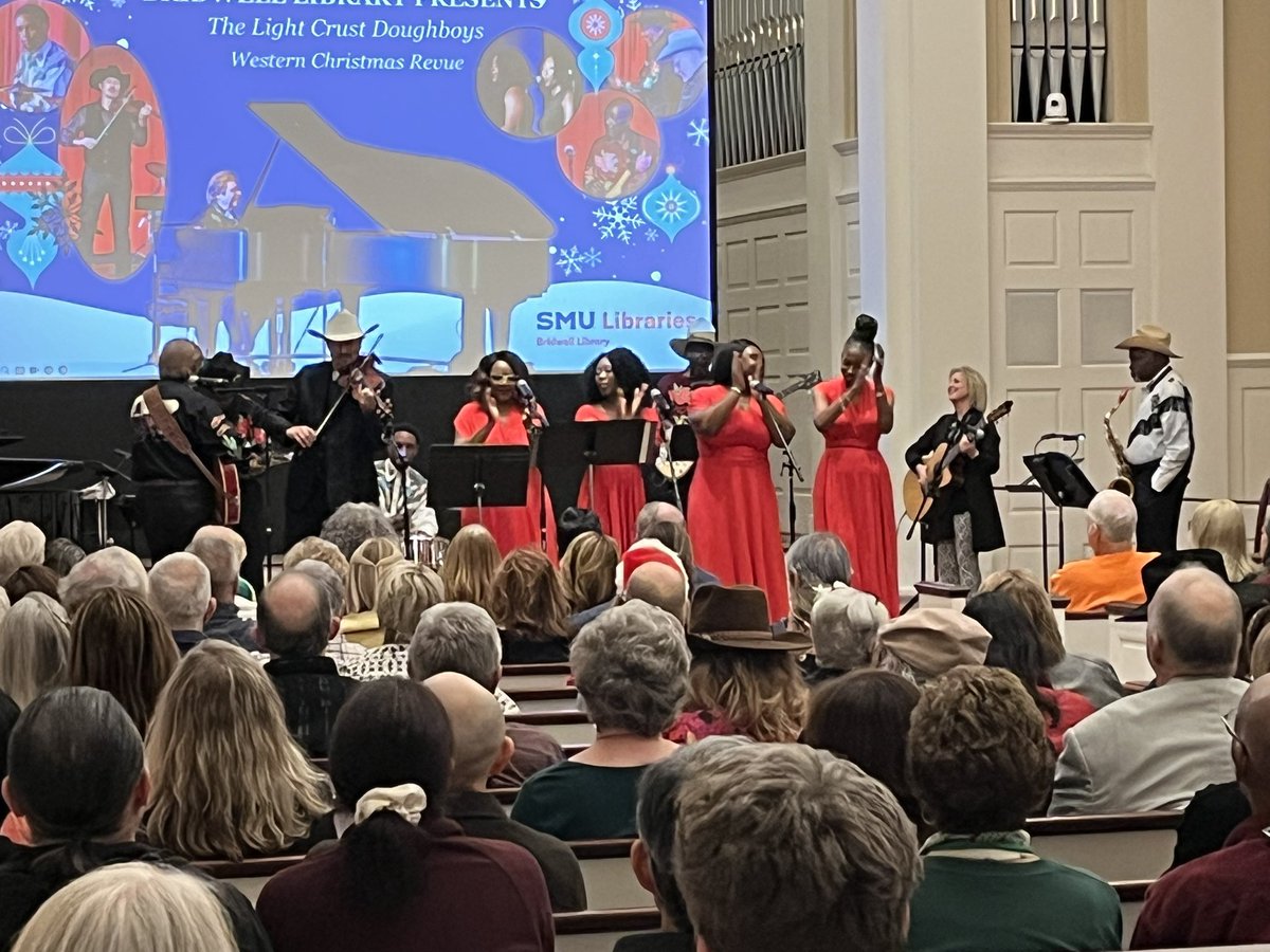 GreenhawRecords's tweet photo. The Light Crust Doughboys SMU Western Christmas Revue has begun.  Presented by @BridwellLibrary https://t.co/VAaEmzUMNV