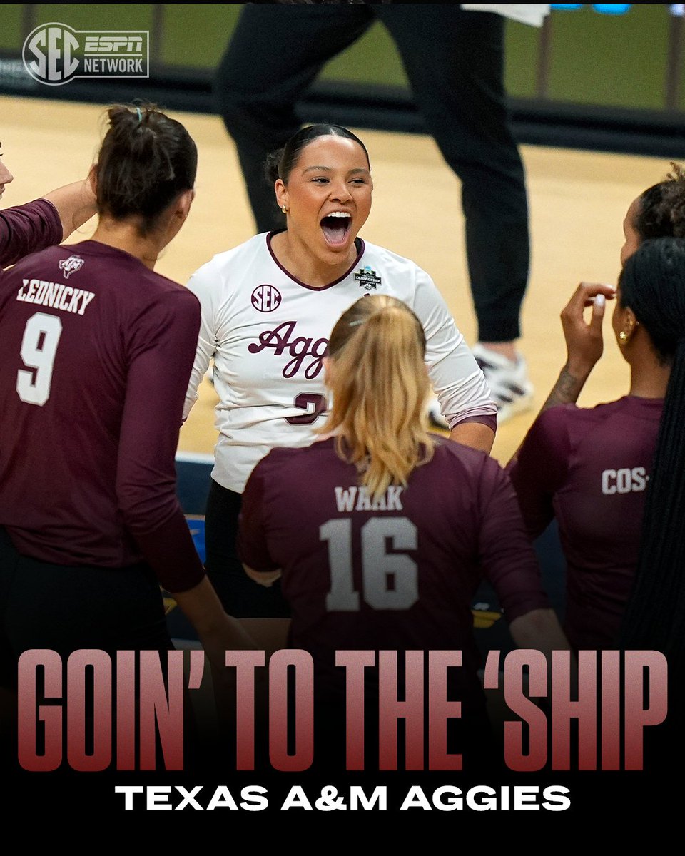 SECNetwork's tweet image. FOR THE FIRST EVER, THE AGGIES ARE NATTY BOUND 👍 @AggieVolleyball