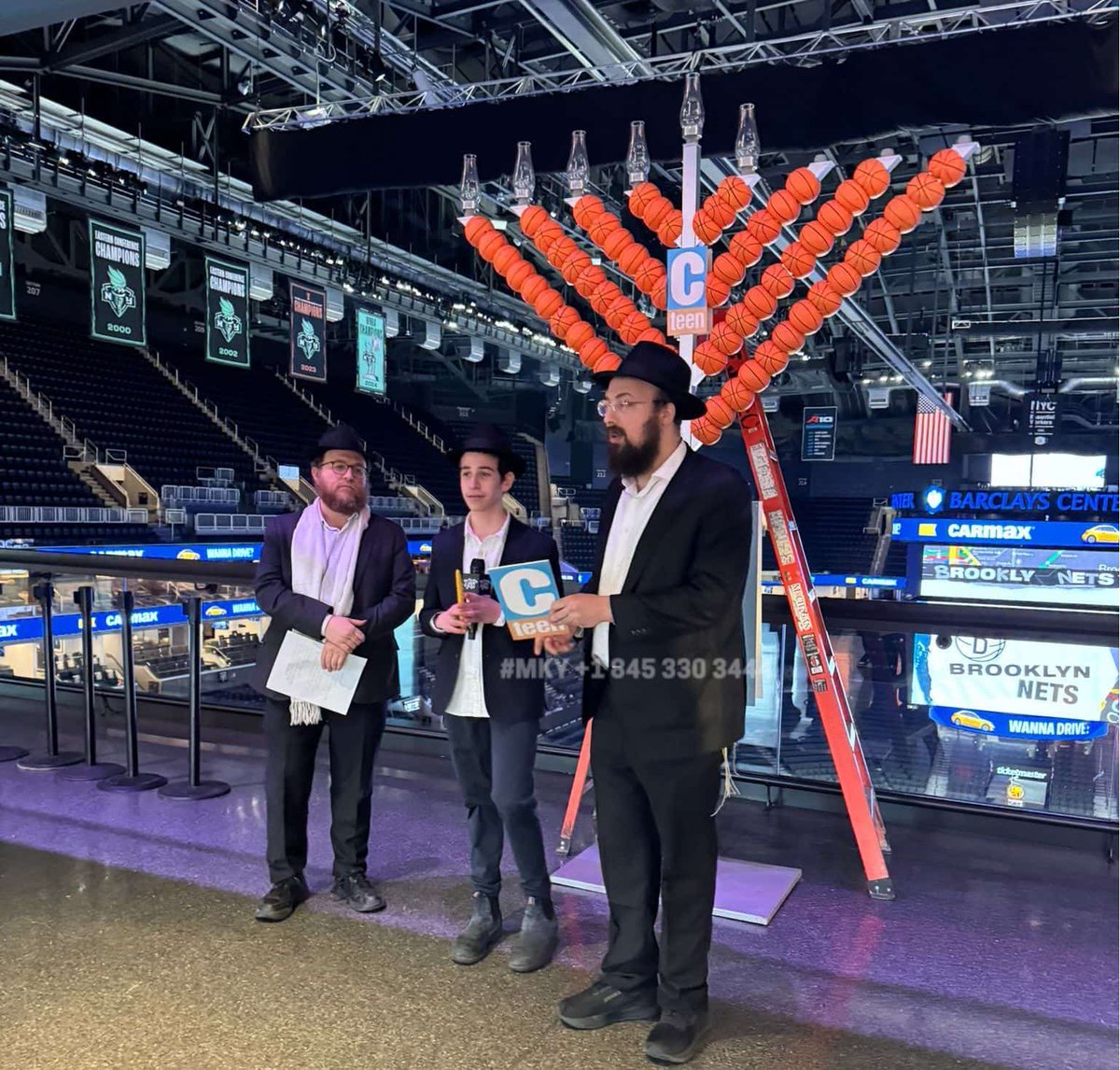 Eli, 14 year old teenage nephew of Rabbi Eli Schlanger HY’D, rehearses ahead of NYC’s largest menorah lighting with 19K in attendance at Barclays Center, the Nets are partnering with CTeen (Chabad Teen Network) to dedicate the evening to honor the Sydney Chanukah Massacre victims