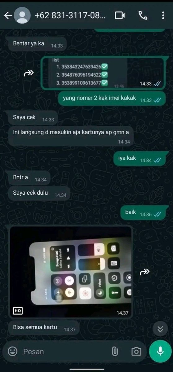 revenservicee's tweet photo. DITUNGGU ITIKAD BAIKNYA MAS MAAF SAYA POSTING 🙏 KRONOLOGI :  Saya percaya kepada mas ini untuk bayar belakangan setelah sinyal muncul.  karena mas ini mau foto selfie + nomer imei hp nya . Gaya doang elit bayar unblock imei sulit
#zonauang #zonajajan #zonauang️ #unblockimei https://t.co/Ee4DtUFCLl