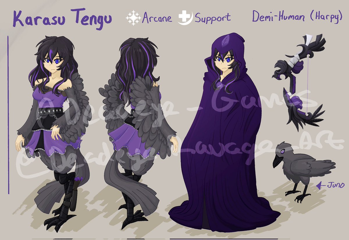 DeadeyesGameDev's tweet photo. Meet the protagonist!
Karasu Tengu
Part Harpy Part Human
Karasu has been scared of humans her whole life. She has been a hermit since an incident where she was attacked by a human.

#demihuman #deadeyegames #oc #originalcharacter #conceptart #artist #gamedev #gamedeveloper https://t.co/TUH94wpMSG