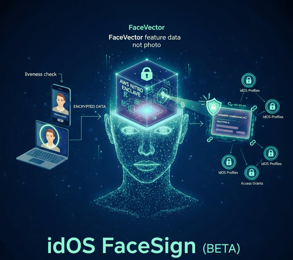 In world of Web3, our identity means everything.
Our Face is the most important part of it.
<a href="/idOS_network/">idOS</a> Face Sign turn our selfie into vector, a description about our features, and using it to Verify/Sign-in massages. 
Awesome right?