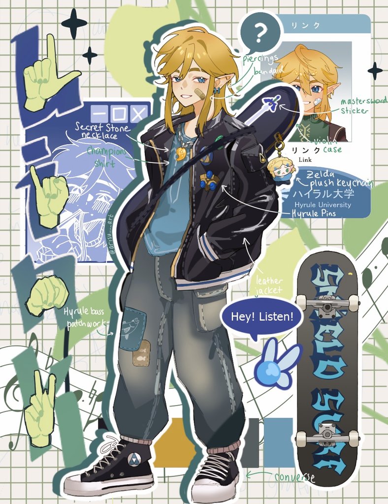 OOTD Link page done!
There's a lot of goodies in this one 🍀

#Zelink #Zelda #link #TLoZ #リンゼル #TheLegendOfZelda #totk #BOTW #BreathOfTheWild #TearsOfTheKingdom #zine