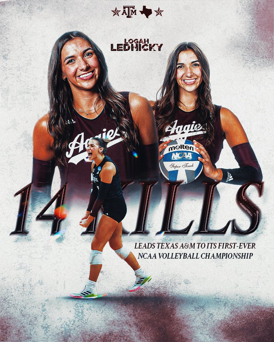 TEXAS A&amp;M AND LEDNICKY ARE UNSTOPPABLE 🏐

For the first time in program history, <a href="/AggieVolleyball/">Texas A&M Volleyball</a> are going to the National Championship!