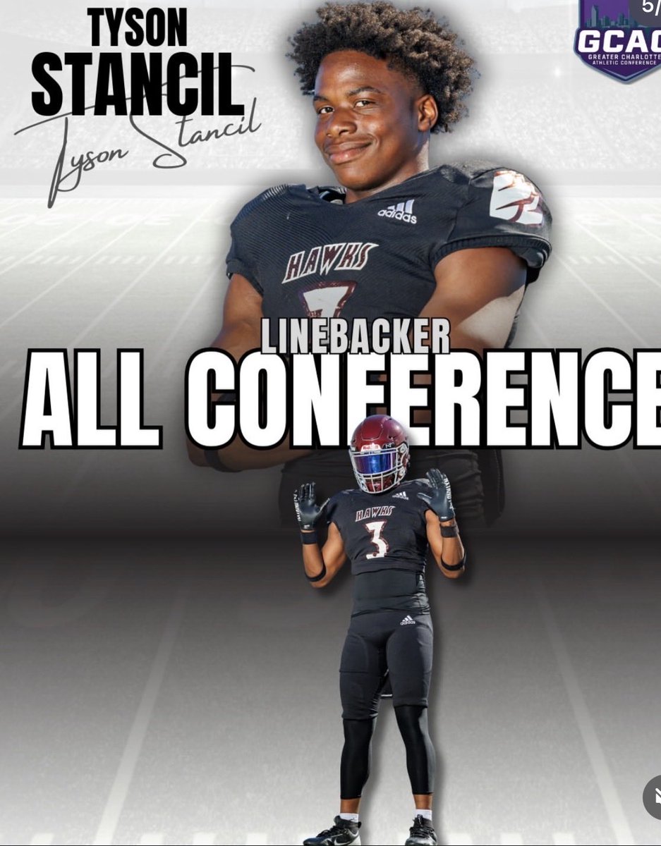 StancilTyson's tweet photo. Blessed to receive all conference✝️
#classof2027 #linebacker #1chance @pepman704 @CharlotteObser @PrepRedzoneNC https://t.co/eMEWt7Gxsn