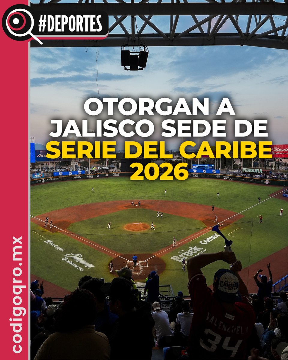 ¡MÉXICO VOLVERÁ A RECIBIR LA SERIE DEL CARIBE EN 2026!

🇲🇽 #DEPORTES El Estadio Panamericano, casa de los Charros de Jalisco, será sede de la Serie del Caribe 2026 tras la decisión de la Confederación de Beisbol Profesional del Caribre de retirarle la organización del torneo a