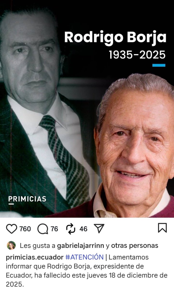 La Patria está de luto

La Comunidad Social Demócrata del Ecuador esta de luto por el fallecimiento del máximo exponente de nuestra doctrina e ideología. Hoy parte el que dejó trazado el camino, paz en su tumba. Gracias por tanto.
#Id12 <a href="/loja_id/">IZQUIERDADEMOCRATICA</a> <a href="/ID12Ecuador/">Izquierda Democrática</a>