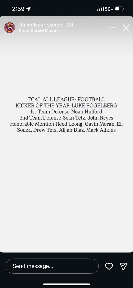 LukeKicksFar's tweet photo. TCAL Kicker of the Year as a Sophomore 💯 https://t.co/WXN1PdTeqV