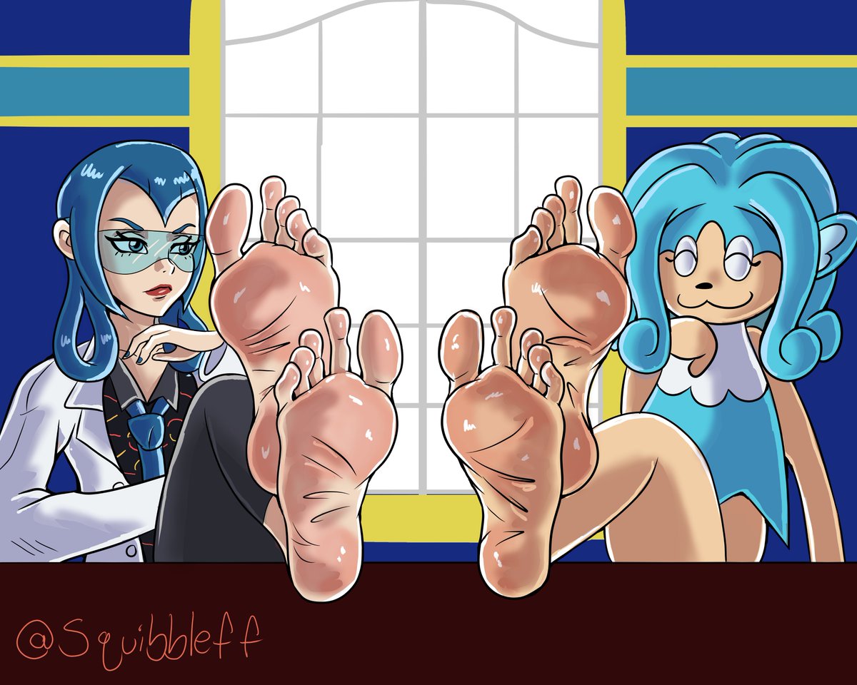 Squibbleff's tweet image. Mable and Simipour feet, monkey see monkey do