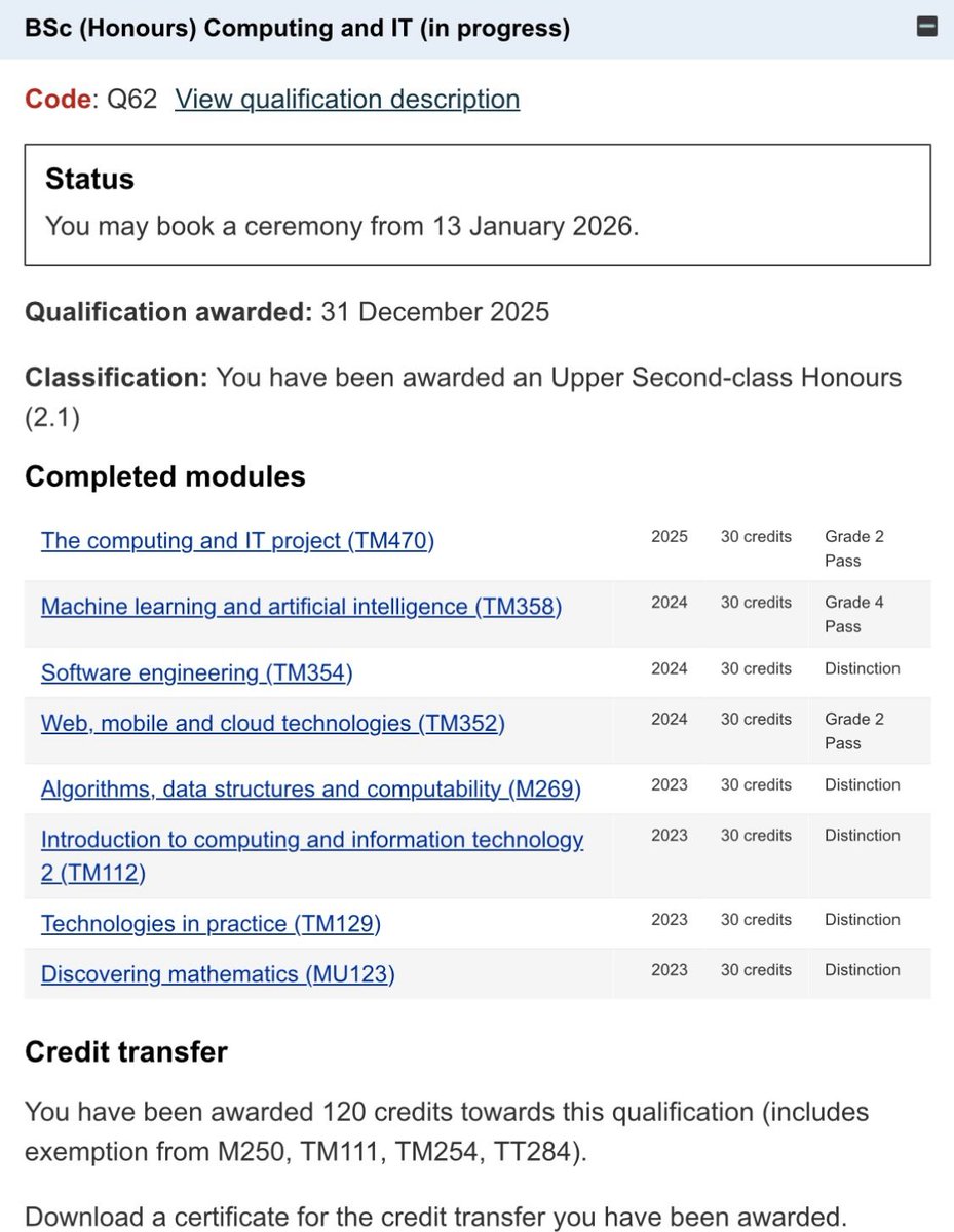Huge congratulations to our ERP Support Analyst, John,  on completing his BSc (Hons) Computing &amp; IT (Software) with the Open University - achieving a 2:1.

A great example of commitment and resilience alongside full-time work. 👏

Well done, John. An amazing result! 👏👏👏