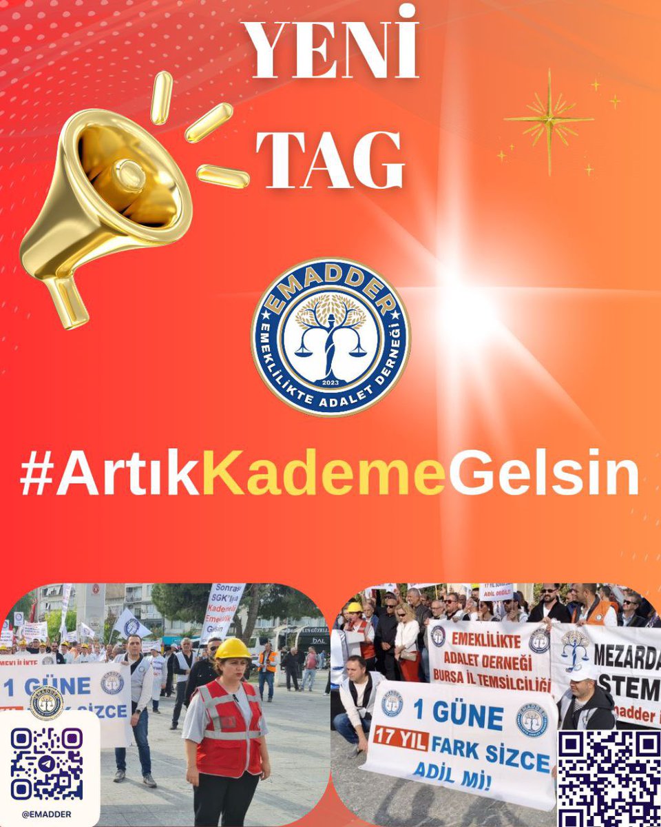 📣📣 TAG DUYURUSU 📣📣
👇👇👇👇👇👇
#ArtıkKademeGelsin

<a href="/burhanduran/">Burhanettin Duran</a>
<a href="/hby34/">Hasan Basri Yalçın</a>
<a href="/yavuzagiraliog/">Yavuz Ağıralioğlu</a>
<a href="/Ahmet_Davutoglu/">Ahmet Davutoğlu</a>

Bu bir ayrıcalık isteği değil; yıllarca verilen emeğin, ödenen primlerin ve harcanan ömrün karşılığının talebidir. Aynı işte çalışan, aynı yükü taşıyan milyonlarca emekçi