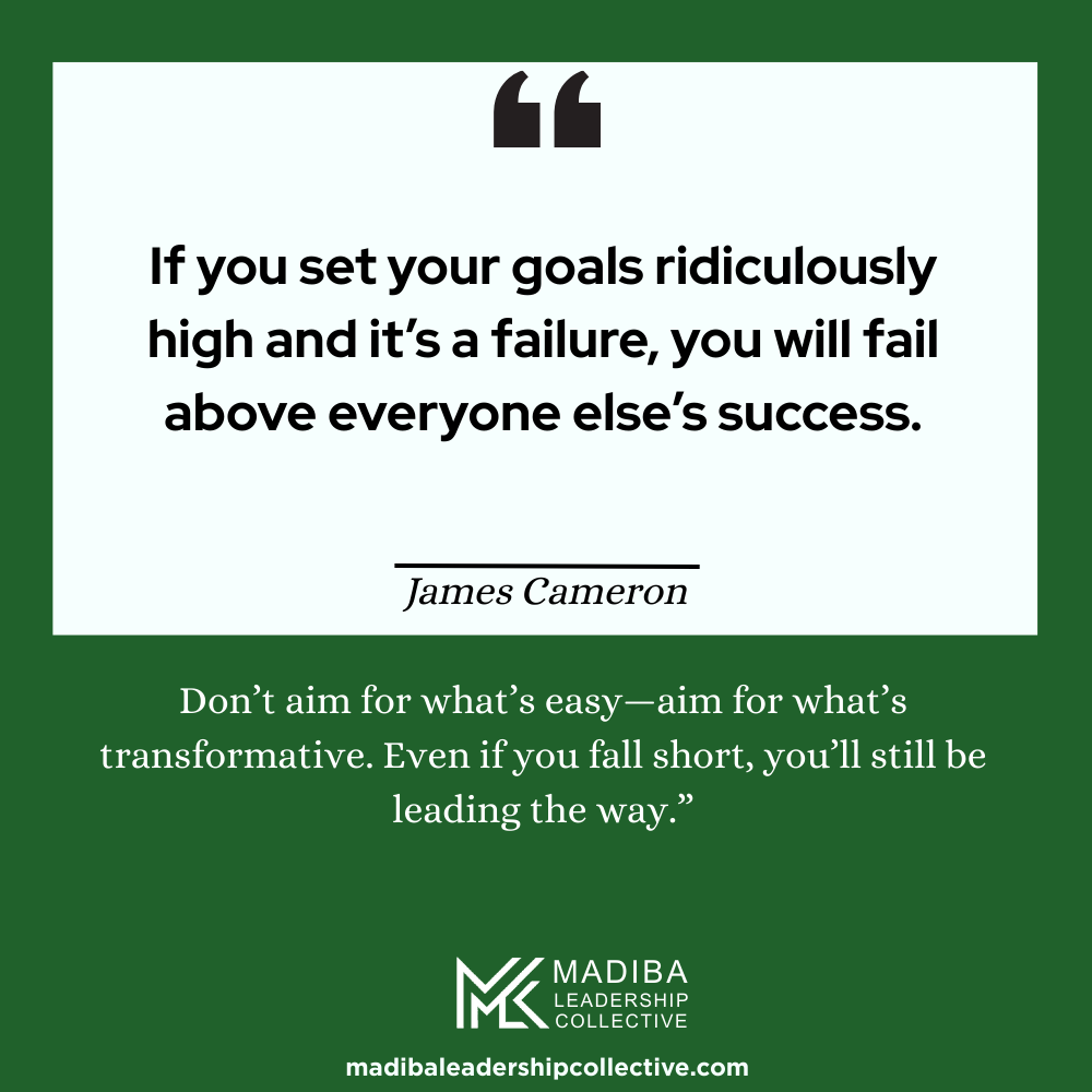 To all high achievers, we salute you! This quote by James Cameron is a bold celebration of ambition as we end the year.
#madibaleadershipcollective #inspirationalquotes #achievement