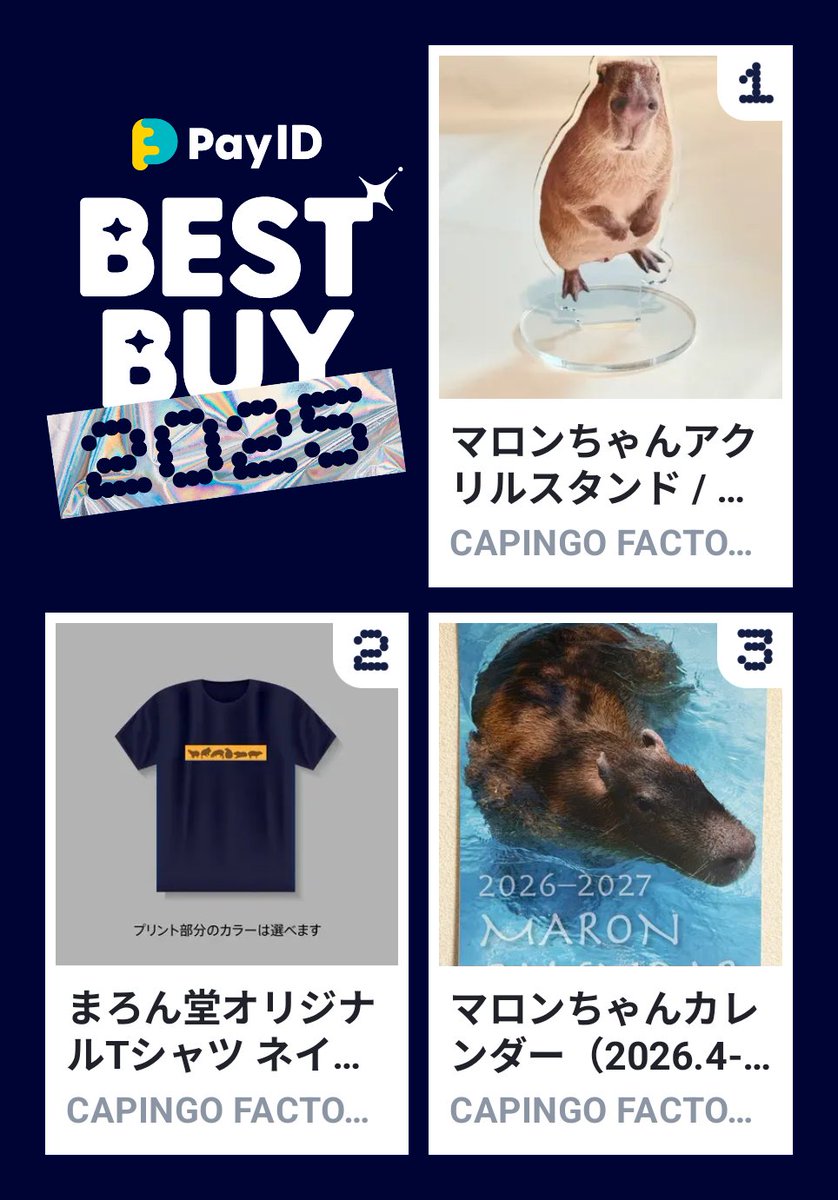 kapikap95314550's tweet image. わたしのPay IDベストバイ2025です！
商品はショップをチェック👇

🏬1位のショップ
payid.jp/bestbuy2025/ca…
📱BEST BUY画像を作る
payid.jp/payidbestbuy20…

@CAPINGOFACTORY
#PayIDベストバイ