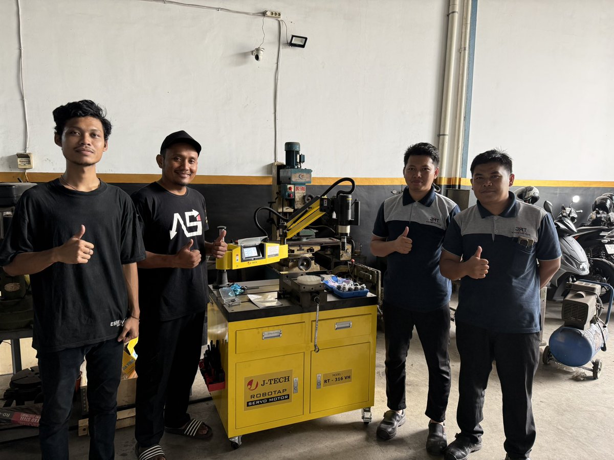 Every year we always invest a new machinery to improve our productivity and quality. 
This year we get “Robotap”, an automatic tapping machine, because next year we will tap sooooo many holes 💪. 
Less broken tap, more spindle time 🫡.